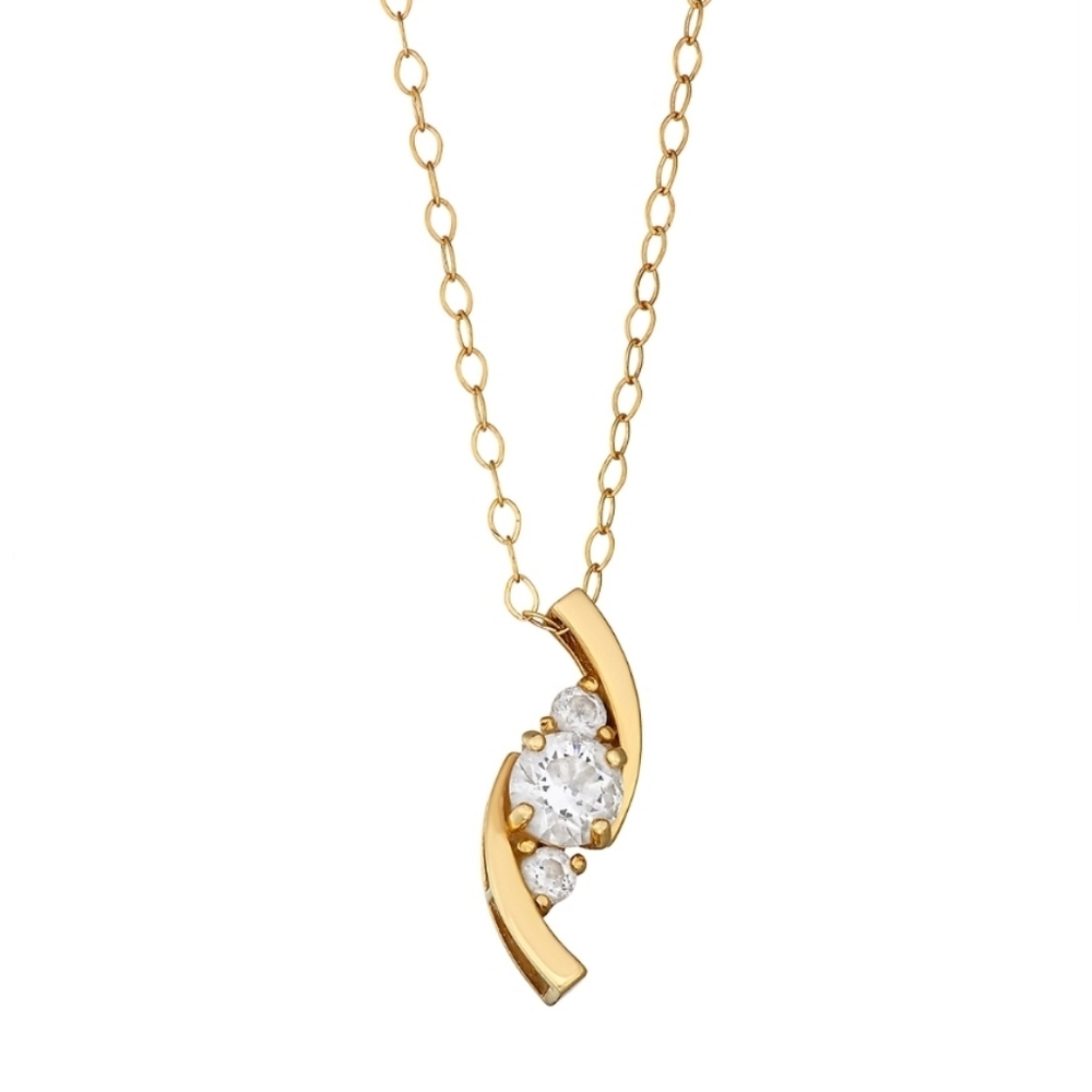 10k Gold Bypass Pendant Necklace